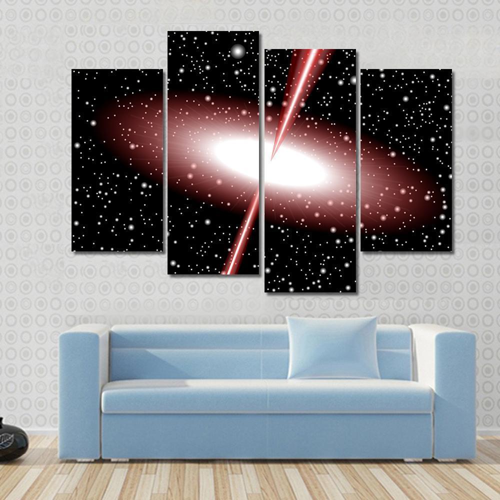 Quasar Red Vector Canvas Wall Art-4 Pop-Gallery Wrap-50" x 32"-Tiaracle