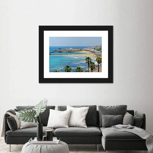 Quay In Monastir Canvas Wall Art-3 Horizontal-Gallery Wrap-25" x 16"-Tiaracle