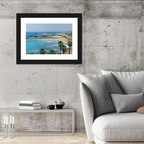 Quay In Monastir Canvas Wall Art-3 Horizontal-Gallery Wrap-25" x 16"-Tiaracle