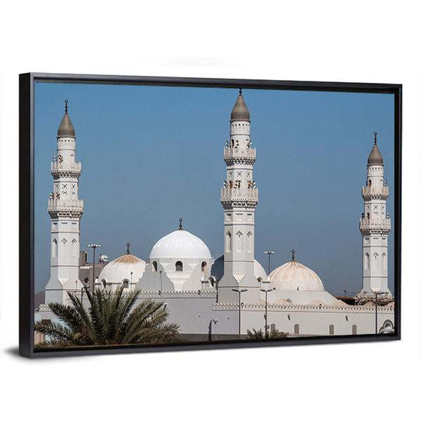 Quba Mosque In Al Medinah Canvas Wall Art-3 Horizontal-Gallery Wrap-25" x 16"-Tiaracle