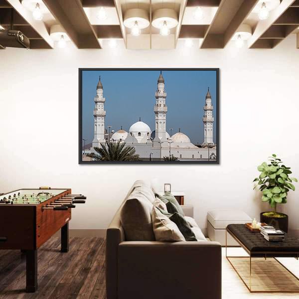 Quba Mosque In Al Medinah Canvas Wall Art-3 Horizontal-Gallery Wrap-25" x 16"-Tiaracle