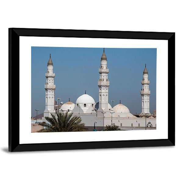 Quba Mosque In Al Medinah Canvas Wall Art-3 Horizontal-Gallery Wrap-25" x 16"-Tiaracle