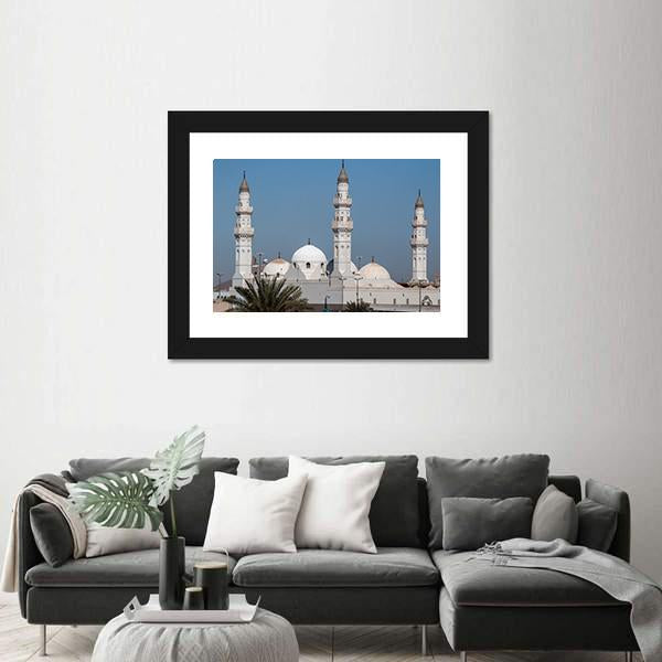 Quba Mosque In Al Medinah Canvas Wall Art-3 Horizontal-Gallery Wrap-25" x 16"-Tiaracle