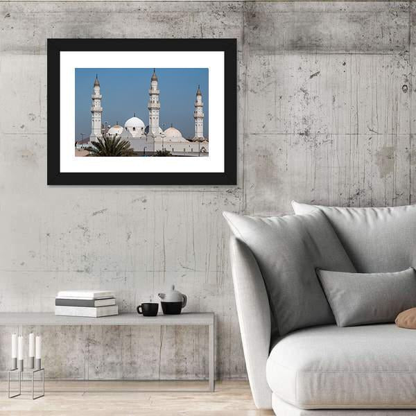 Quba Mosque In Al Medinah Canvas Wall Art-3 Horizontal-Gallery Wrap-25" x 16"-Tiaracle