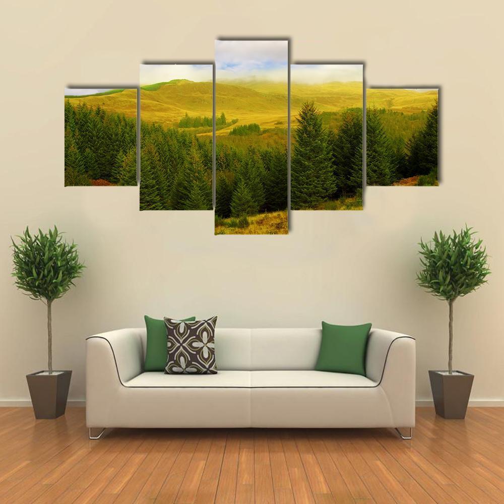 Queen Elizabeth Forest Park Canvas Wall Art-5 Star-Gallery Wrap-62" x 32"-Tiaracle