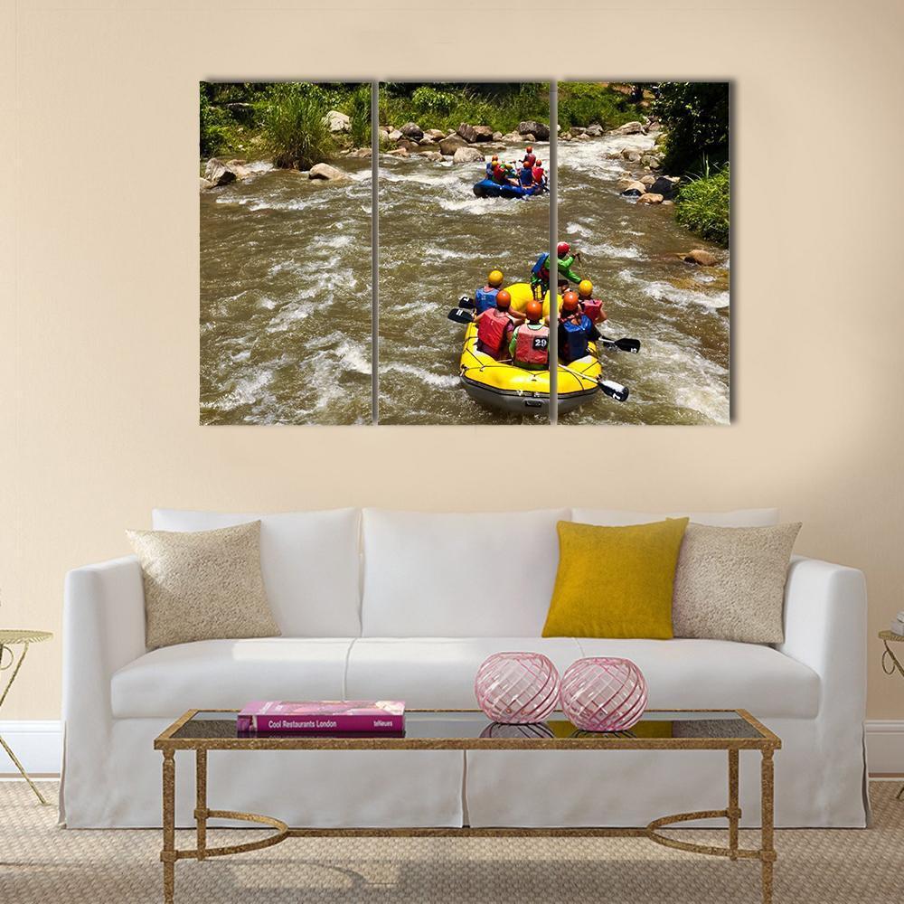 Rafting Race Canvas Wall Art-3 Horizontal-Gallery Wrap-37" x 24"-Tiaracle