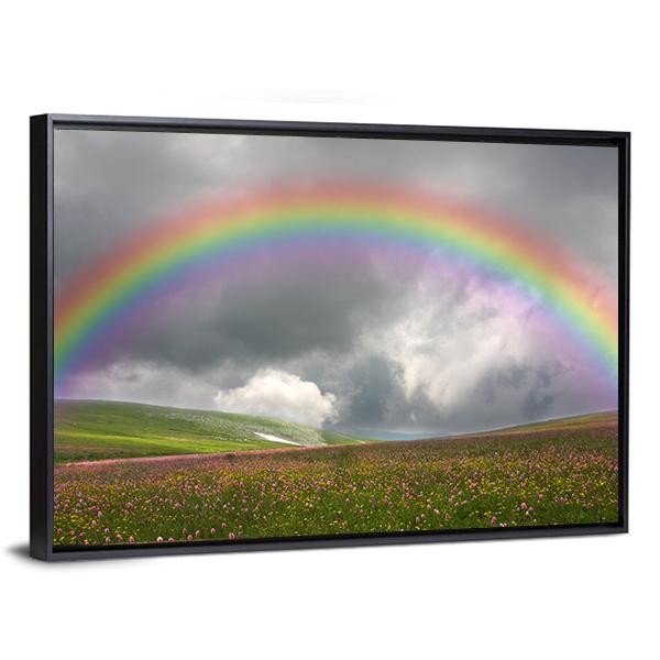 Rainbow On Dark Sky Canvas Wall Art-3 Horizontal-Gallery Wrap-25" x 16"-Tiaracle