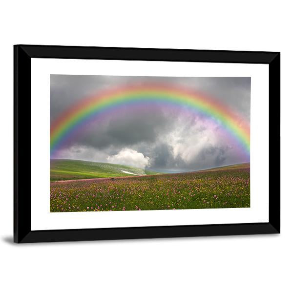 Rainbow On Dark Sky Canvas Wall Art-3 Horizontal-Gallery Wrap-25" x 16"-Tiaracle