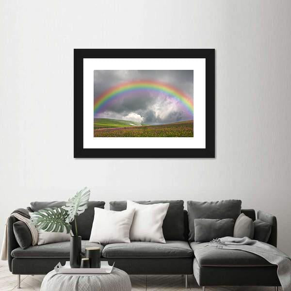 Rainbow On Dark Sky Canvas Wall Art-3 Horizontal-Gallery Wrap-25" x 16"-Tiaracle