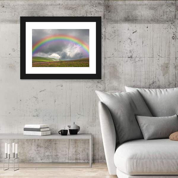 Rainbow On Dark Sky Canvas Wall Art-3 Horizontal-Gallery Wrap-25" x 16"-Tiaracle