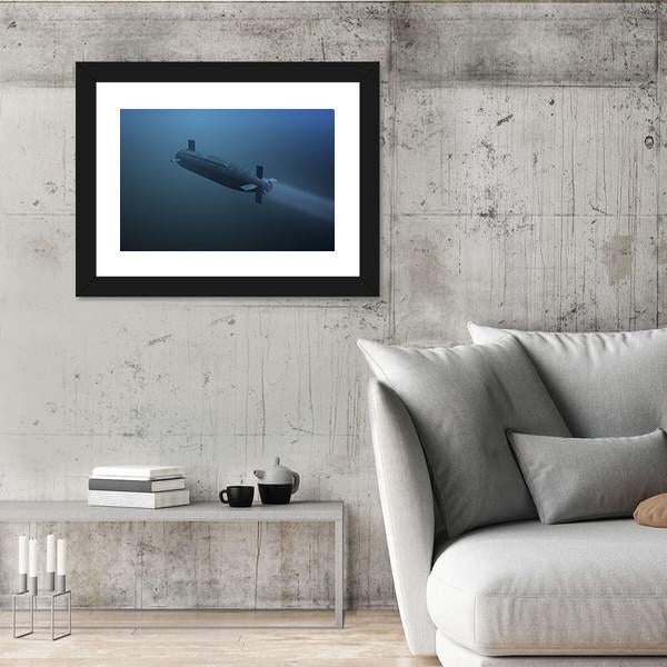 Rear View Of Submarine Under Water Canvas Wall Art-3 Horizontal-Gallery Wrap-25" x 16"-Tiaracle