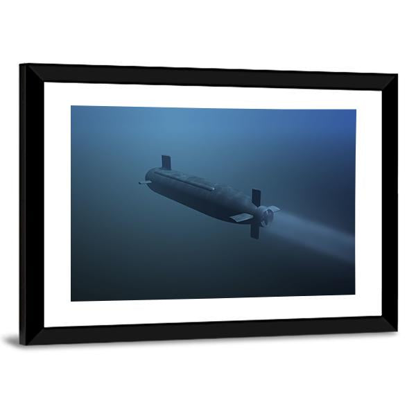 Rear View Of Submarine Under Water Canvas Wall Art-3 Horizontal-Gallery Wrap-25" x 16"-Tiaracle