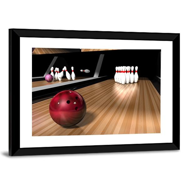 Red Bowling Ball Canvas Wall Art-3 Horizontal-Gallery Wrap-25" x 16"-Tiaracle