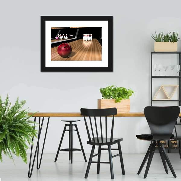 Red Bowling Ball Canvas Wall Art-3 Horizontal-Gallery Wrap-25" x 16"-Tiaracle