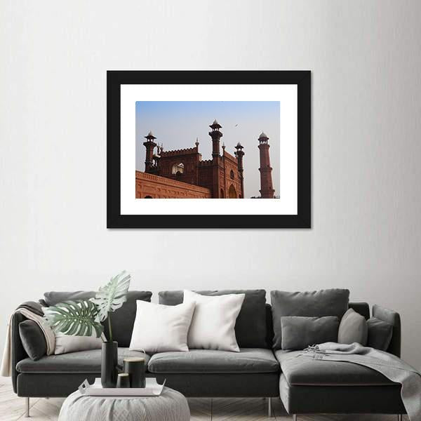 Red Mosque in Lahore Pakistan Canvas Wall Art-3 Horizontal-Gallery Wrap-25" x 16"-Tiaracle