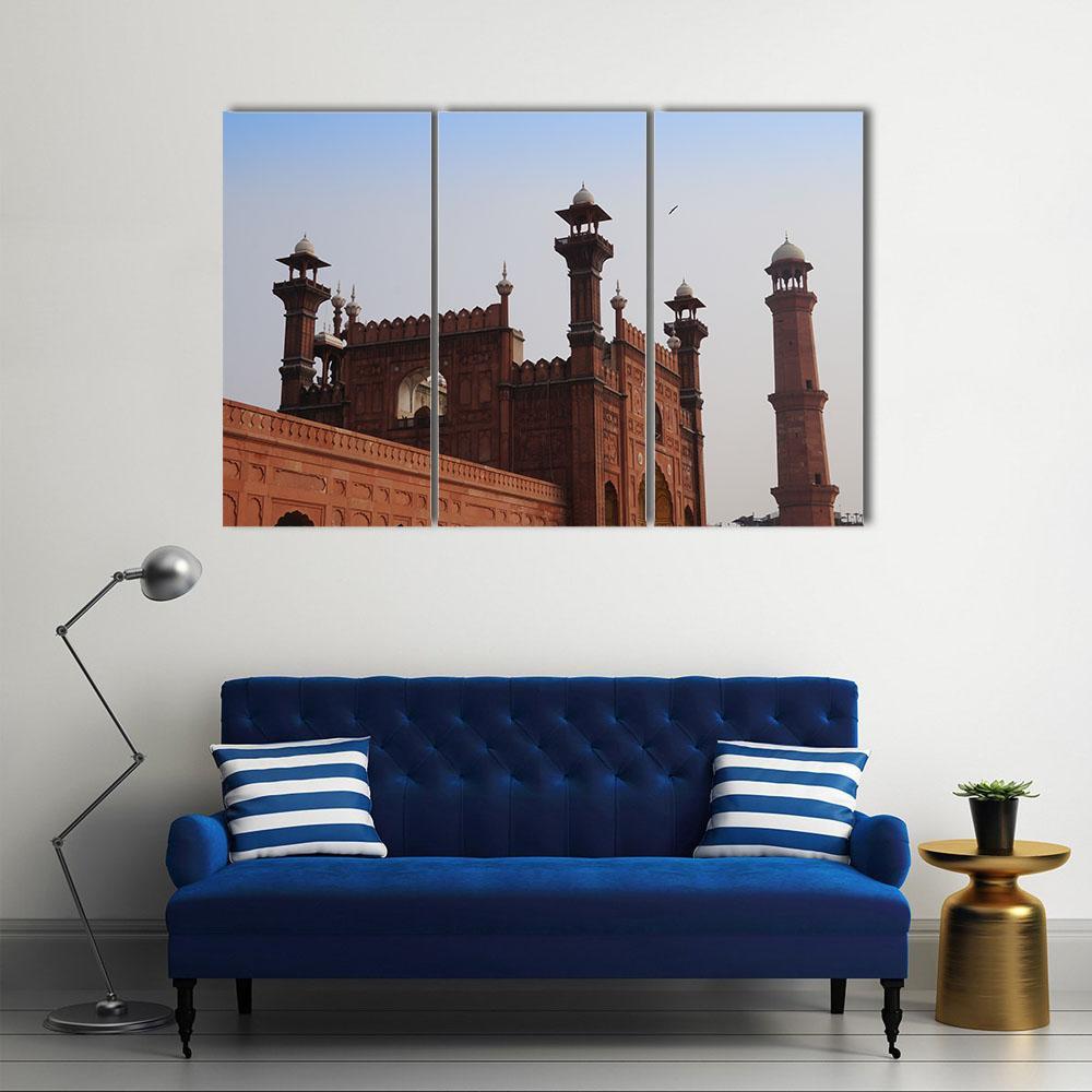 Red Mosque in Lahore Pakistan Canvas Wall Art-3 Horizontal-Gallery Wrap-37" x 24"-Tiaracle