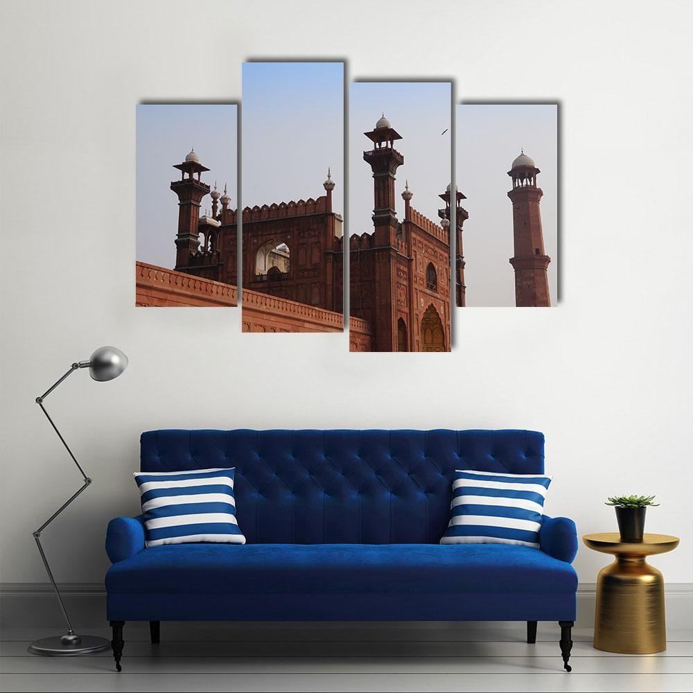 Red Mosque in Lahore Pakistan Canvas Wall Art-4 Pop-Gallery Wrap-50" x 32"-Tiaracle