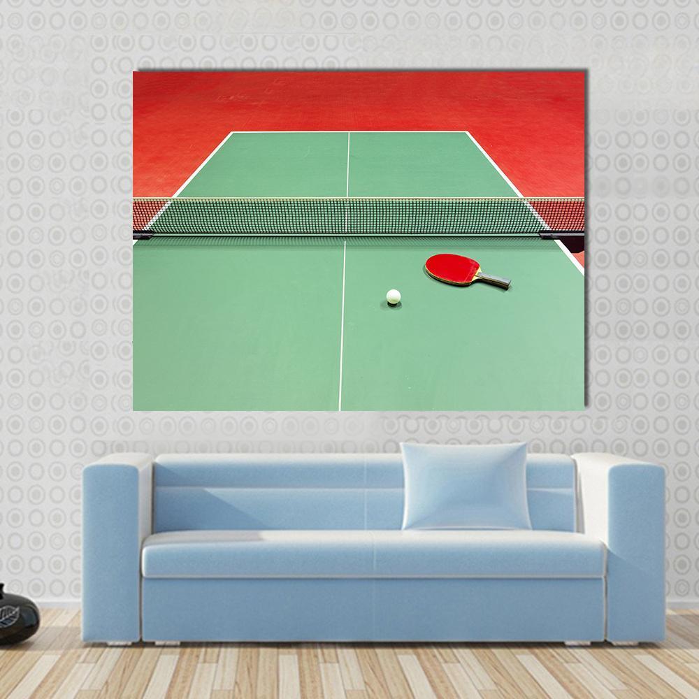 Red Table Tennis Racket Canvas Wall Art-1 Piece-Gallery Wrap-48" x 32"-Tiaracle