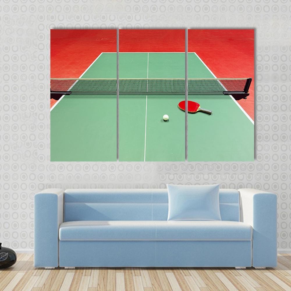 Red Table Tennis Racket Canvas Wall Art-3 Horizontal-Gallery Wrap-37" x 24"-Tiaracle