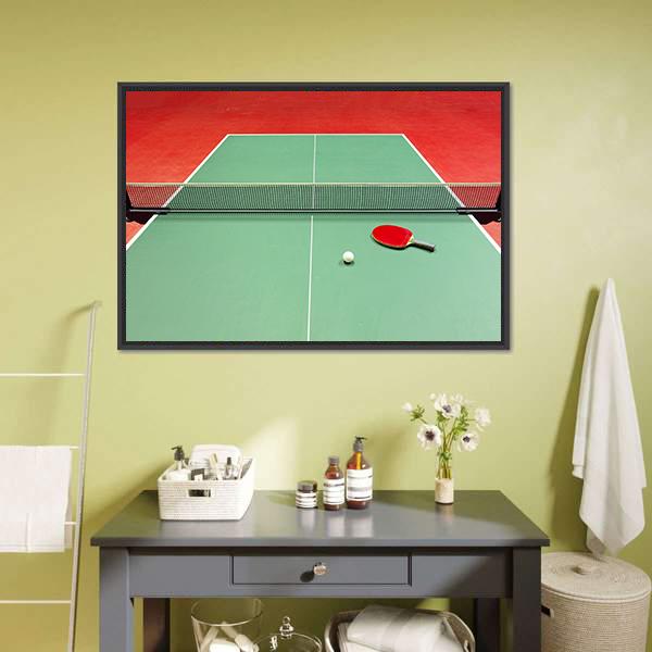 Red Table Tennis Racket Canvas Wall Art-3 Horizontal-Gallery Wrap-25" x 16"-Tiaracle