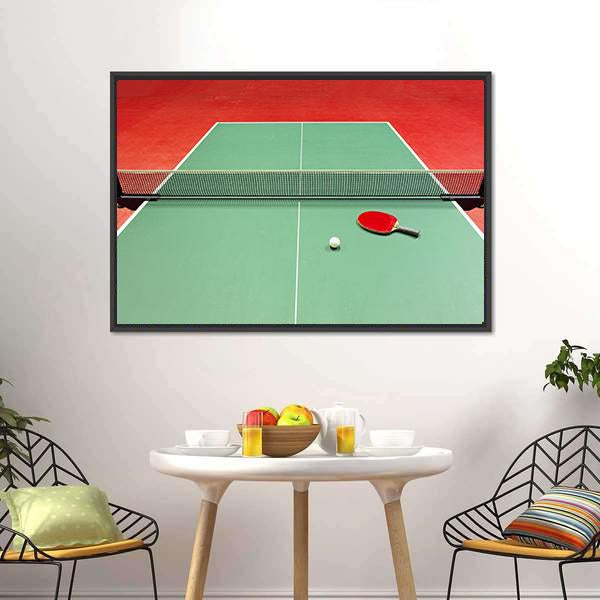 Red Table Tennis Racket Canvas Wall Art-1 Piece-Floating Frame-24" x 16"-Tiaracle