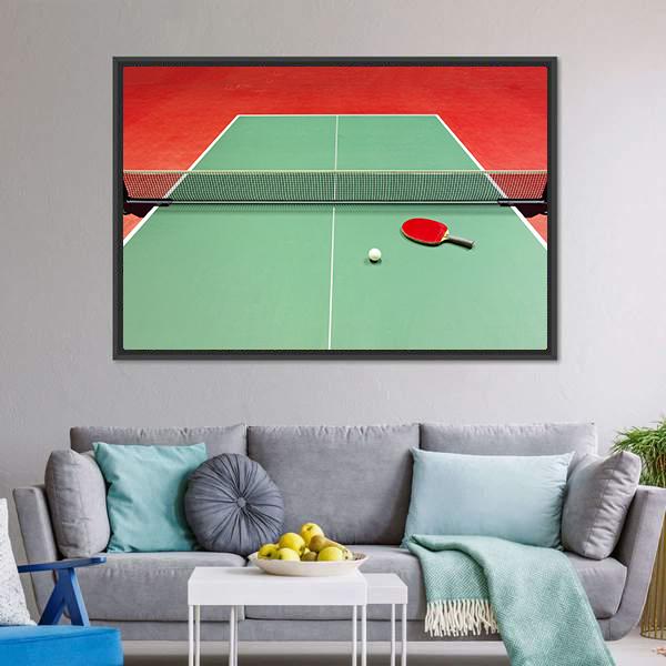 Red Table Tennis Racket Canvas Wall Art-3 Horizontal-Gallery Wrap-25" x 16"-Tiaracle