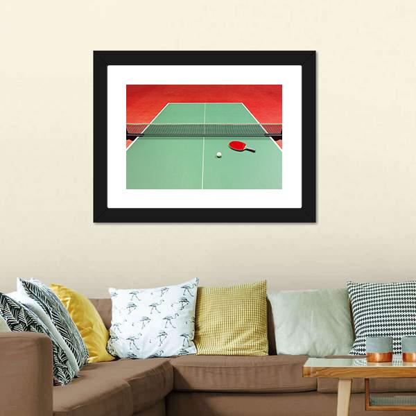 Red Table Tennis Racket Canvas Wall Art-1 Piece-Framed Print-20" x 16"-Tiaracle