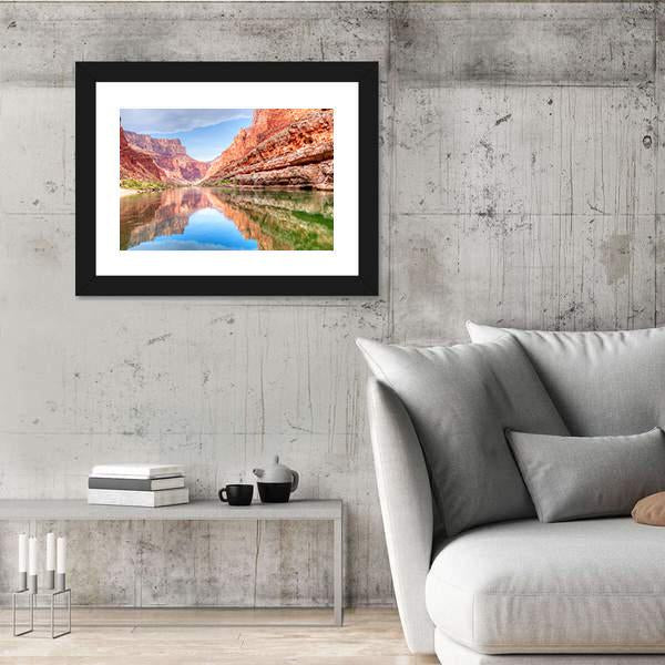 Reflection Of Grand Canyon In Colorado River Canvas Wall Art-3 Horizontal-Gallery Wrap-25" x 16"-Tiaracle