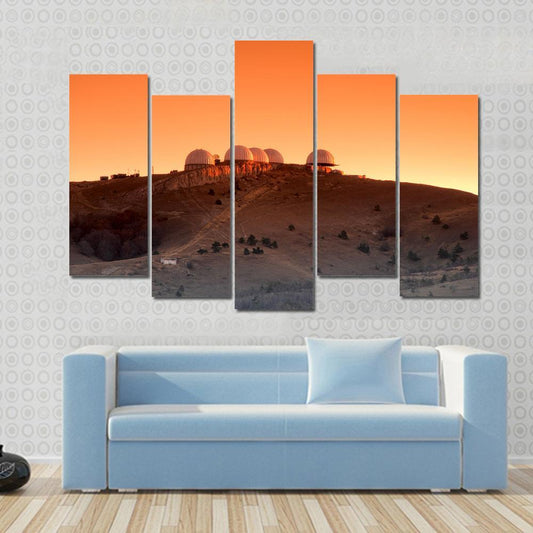 Research Center On Mars Canvas Wall Art-5 Pop-Gallery Wrap-47" x 32"-Tiaracle