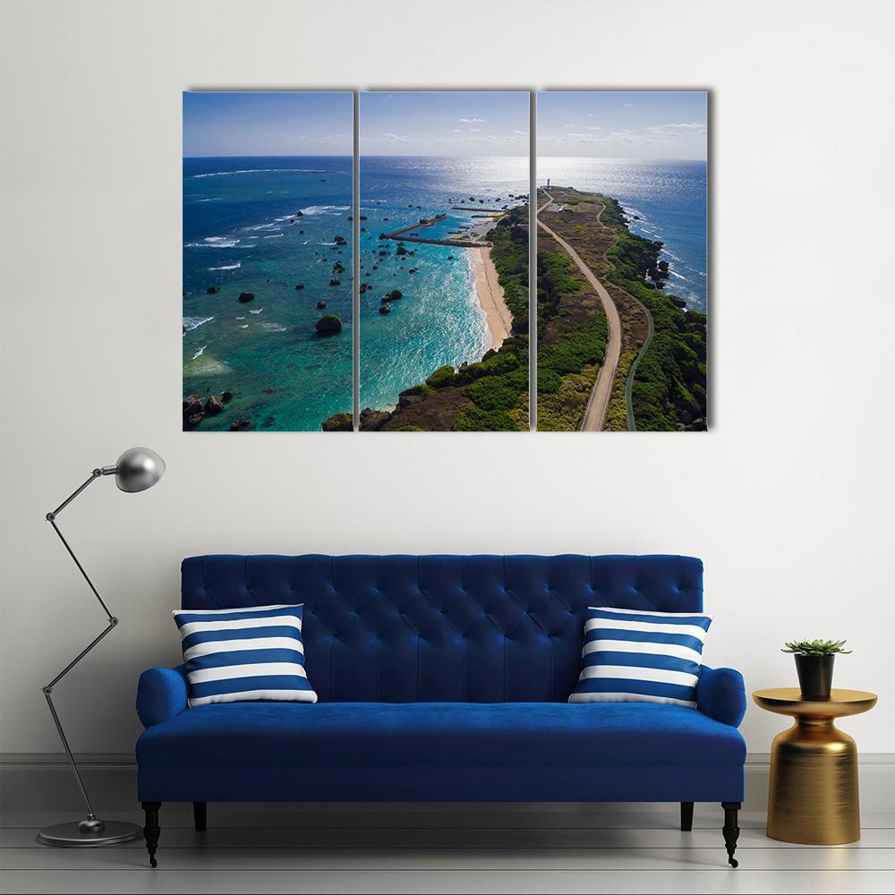 Resort Island Okinawa Miyako Canvas Wall Art-3 Horizontal-Gallery Wrap-37" x 24"-Tiaracle