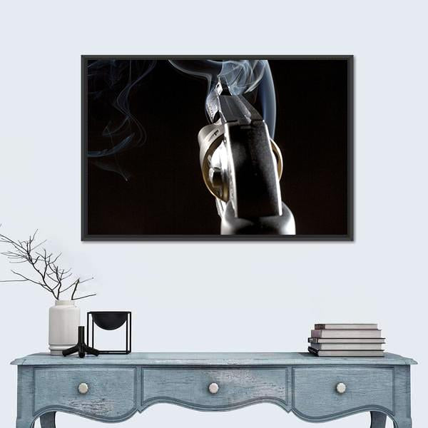 Revolver In Night Canvas Wall Art-1 Piece-Floating Frame-24" x 16"-Tiaracle