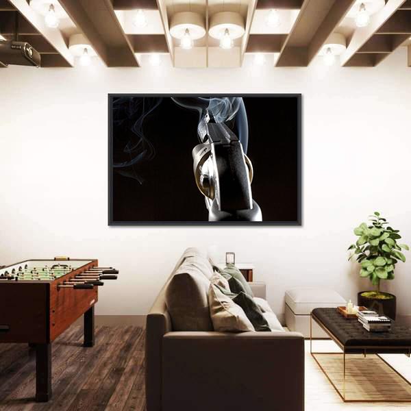 Revolver In Night Canvas Wall Art-3 Horizontal-Gallery Wrap-25" x 16"-Tiaracle