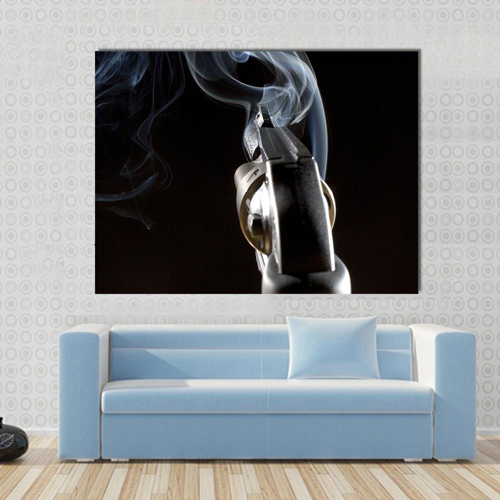 Revolver In Night Canvas Wall Art-1 Piece-Gallery Wrap-48" x 32"-Tiaracle