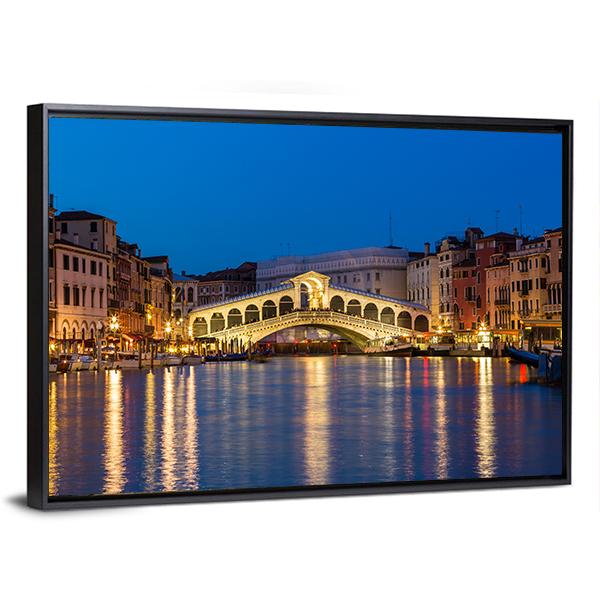 Rialto Bridge Italy Canvas Wall Art-3 Horizontal-Gallery Wrap-25" x 16"-Tiaracle