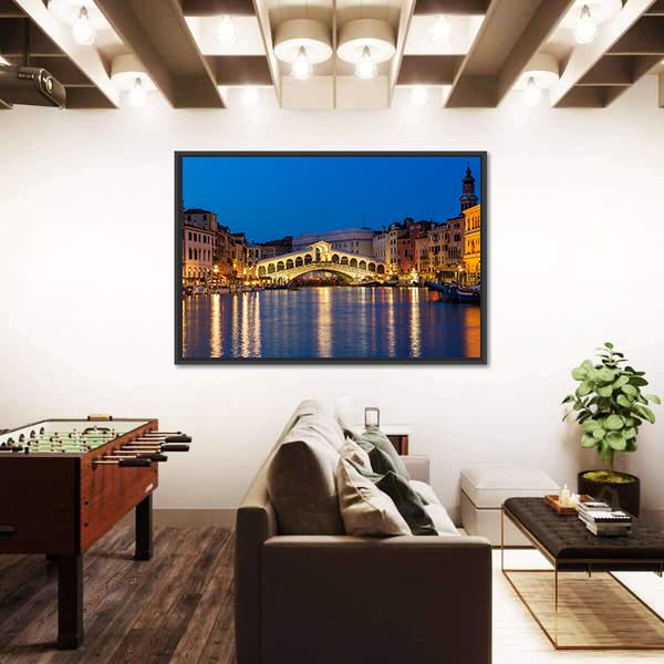 Rialto Bridge Italy Canvas Wall Art-3 Horizontal-Gallery Wrap-25" x 16"-Tiaracle