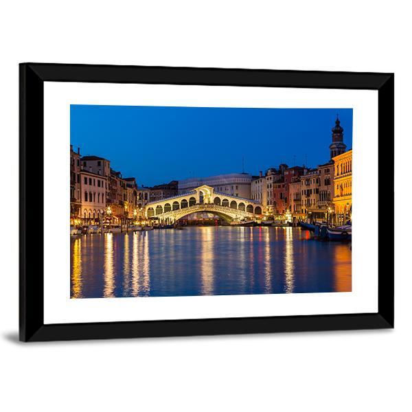 Rialto Bridge Italy Canvas Wall Art-3 Horizontal-Gallery Wrap-25" x 16"-Tiaracle