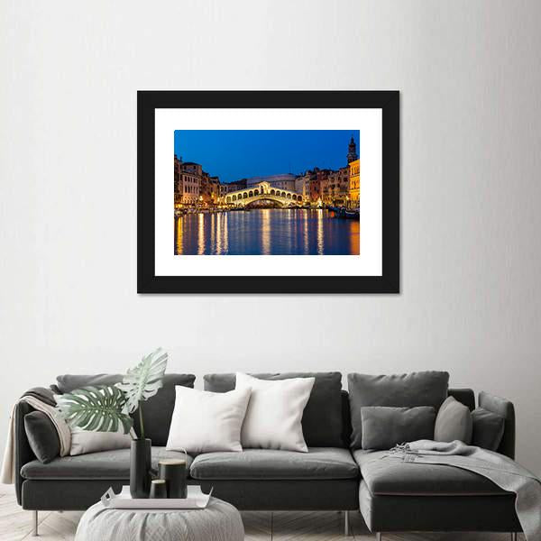 Rialto Bridge Italy Canvas Wall Art-3 Horizontal-Gallery Wrap-25" x 16"-Tiaracle