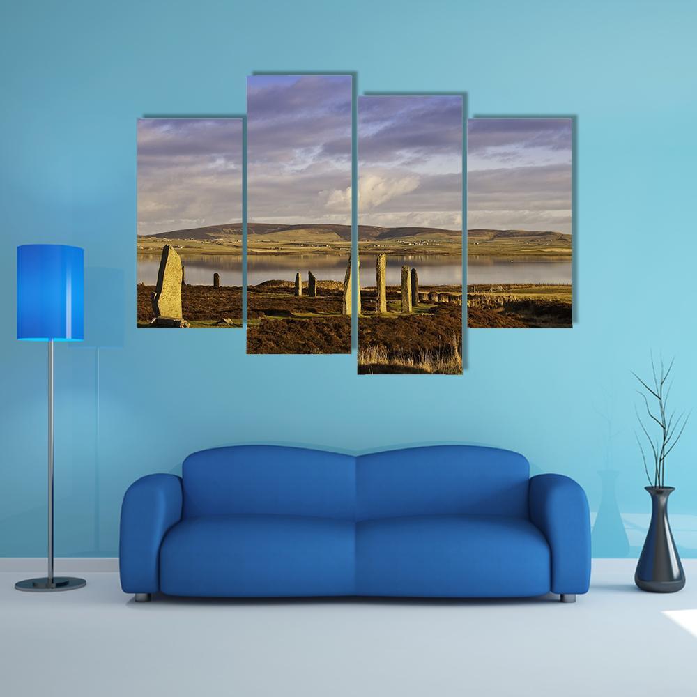Ring Of Brodgar In Orkney Canvas Wall Art-4 Pop-Gallery Wrap-50" x 32"-Tiaracle