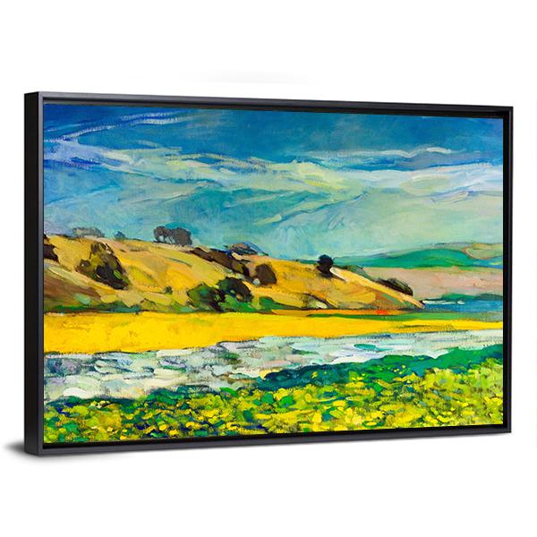 River Coast & Cliffs Canvas Wall Art-3 Horizontal-Gallery Wrap-25" x 16"-Tiaracle