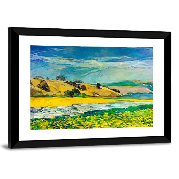 River Coast & Cliffs Canvas Wall Art-3 Horizontal-Gallery Wrap-25" x 16"-Tiaracle