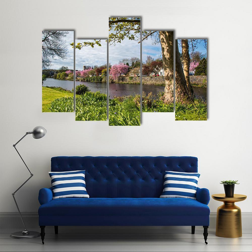 River Cree In Newton Stewart Canvas Wall Art-5 Pop-Gallery Wrap-47" x 32"-Tiaracle