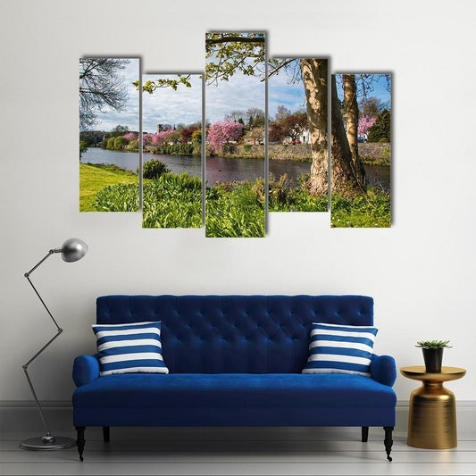 River Cree In Newton Stewart Canvas Wall Art-5 Pop-Gallery Wrap-47" x 32"-Tiaracle