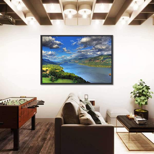 River Gorge In Columbia Canvas Wall Art-3 Horizontal-Gallery Wrap-25" x 16"-Tiaracle