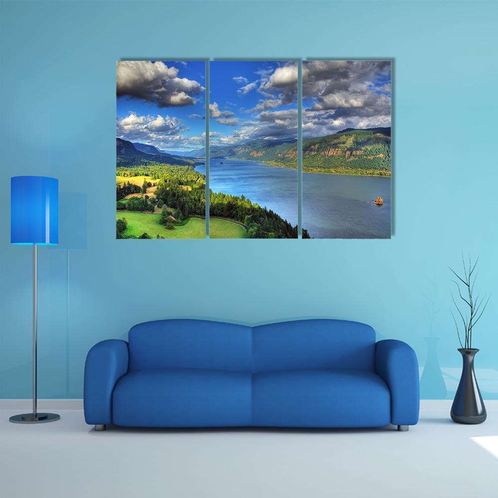 River Gorge In Columbia Canvas Wall Art-3 Horizontal-Gallery Wrap-37" x 24"-Tiaracle