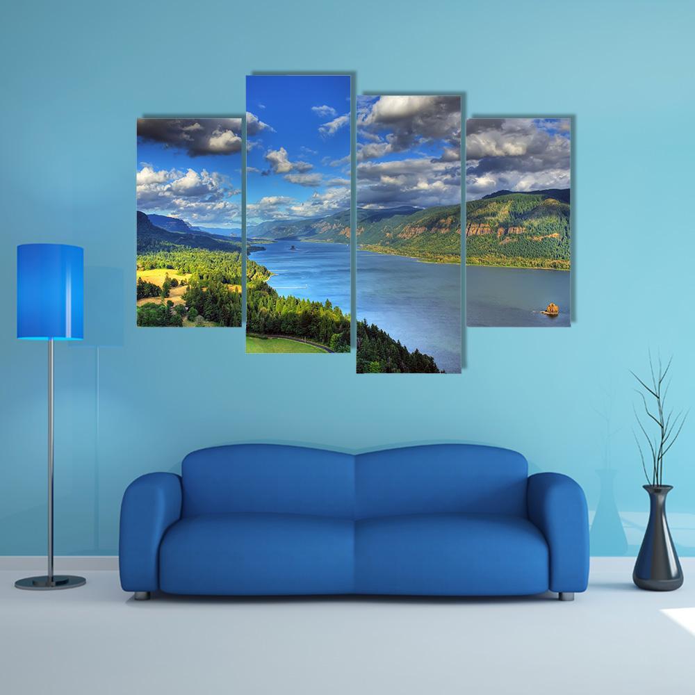 River Gorge In Columbia Canvas Wall Art-4 Pop-Gallery Wrap-50" x 32"-Tiaracle