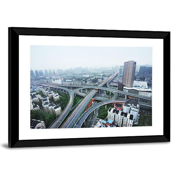 Road Junction At Hangzhou Canvas Wall Art-3 Horizontal-Gallery Wrap-25" x 16"-Tiaracle