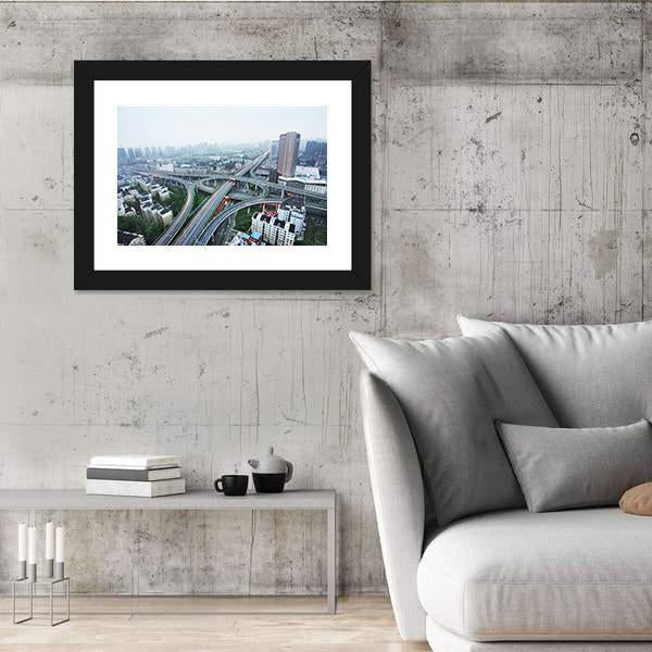 Road Junction At Hangzhou Canvas Wall Art-3 Horizontal-Gallery Wrap-25" x 16"-Tiaracle