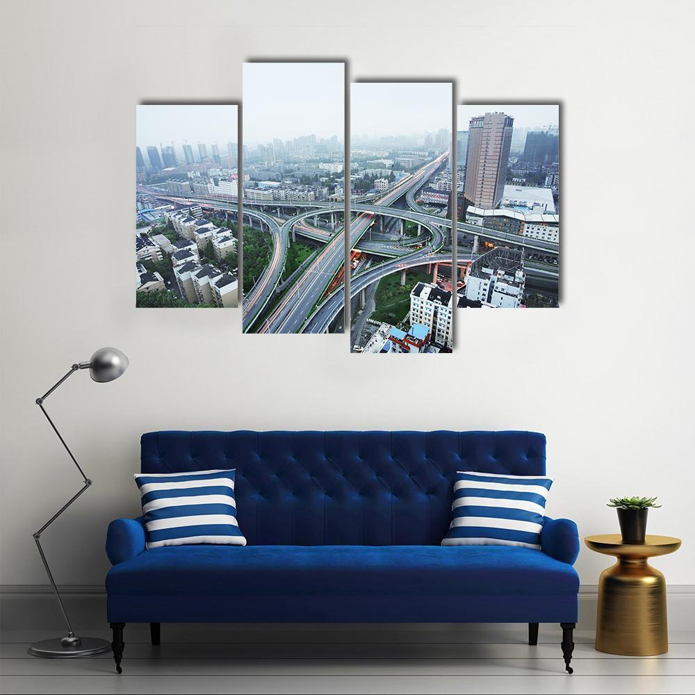 Road Junction At Hangzhou Canvas Wall Art-4 Pop-Gallery Wrap-50" x 32"-Tiaracle