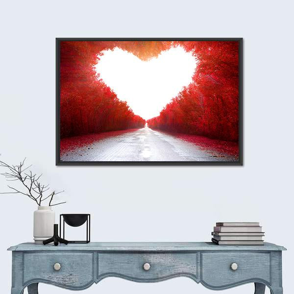 Road To Love Canvas Wall Art-1 Piece-Floating Frame-24" x 16"-Tiaracle