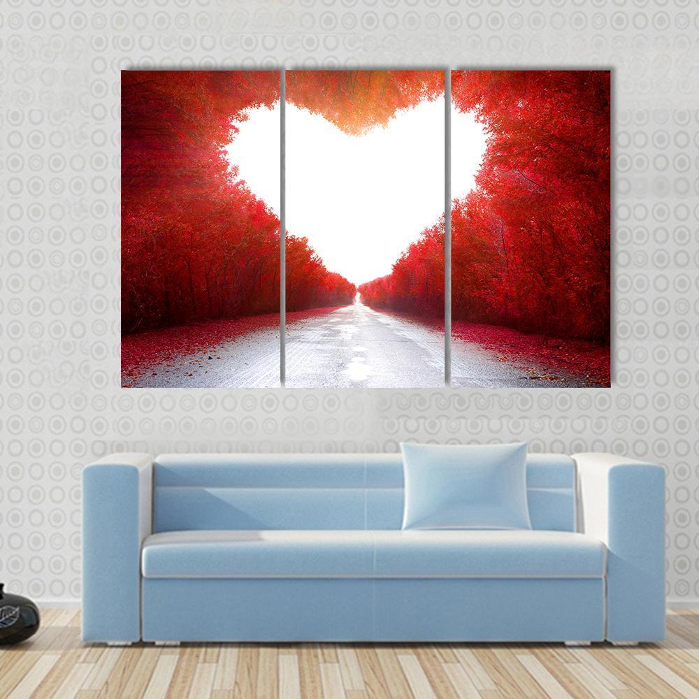 Road To Love Canvas Wall Art-3 Horizontal-Gallery Wrap-37" x 24"-Tiaracle